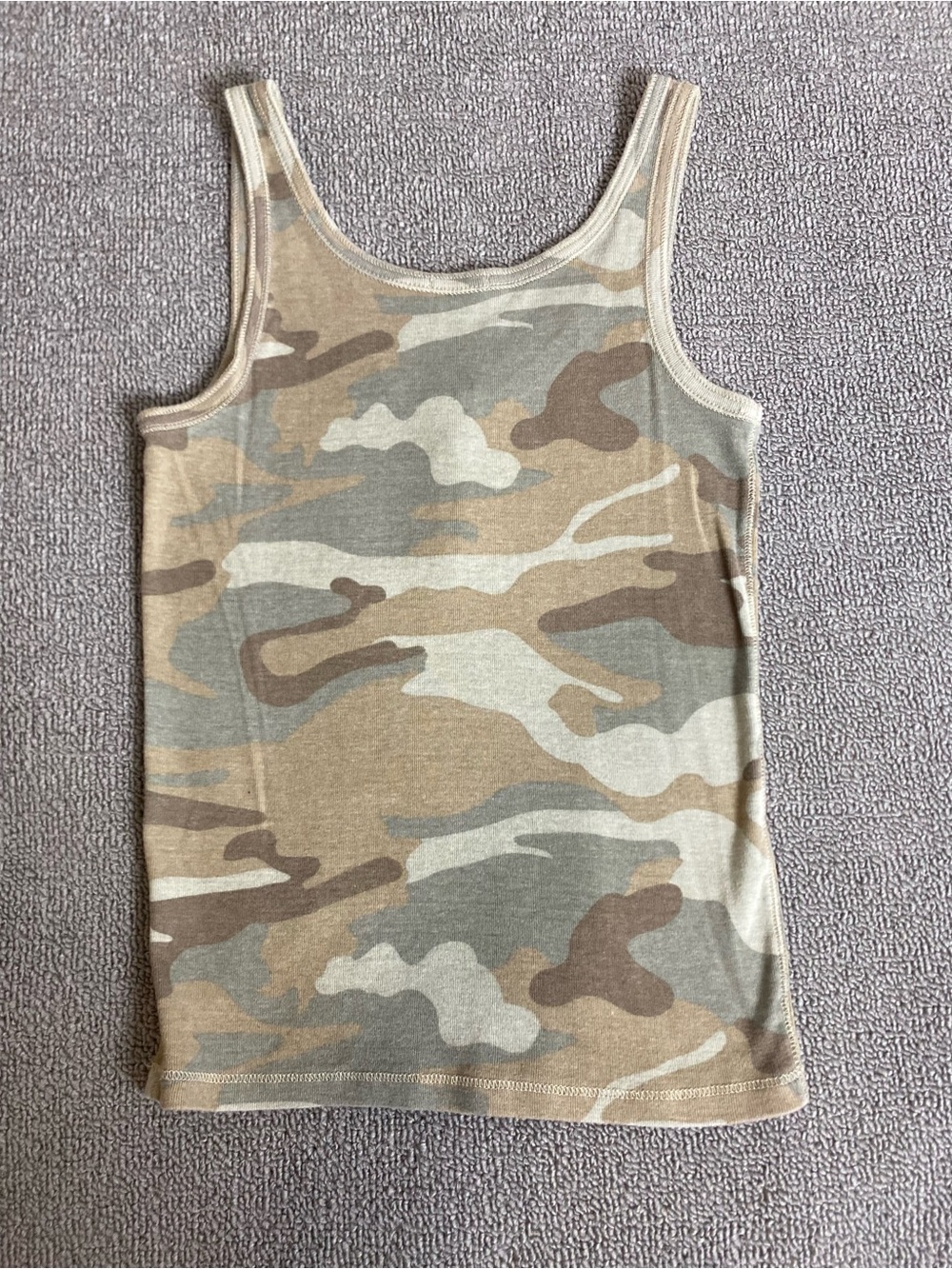 Brandy Melville John Galt Camo Ribbed Henley Tank Top- Cotton One Size - Picture 2 of 5
